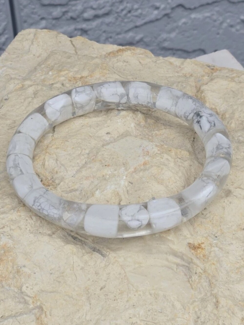 Howlite Bangle Bracelet Handmade